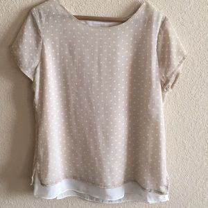 Cream polka dot blouse